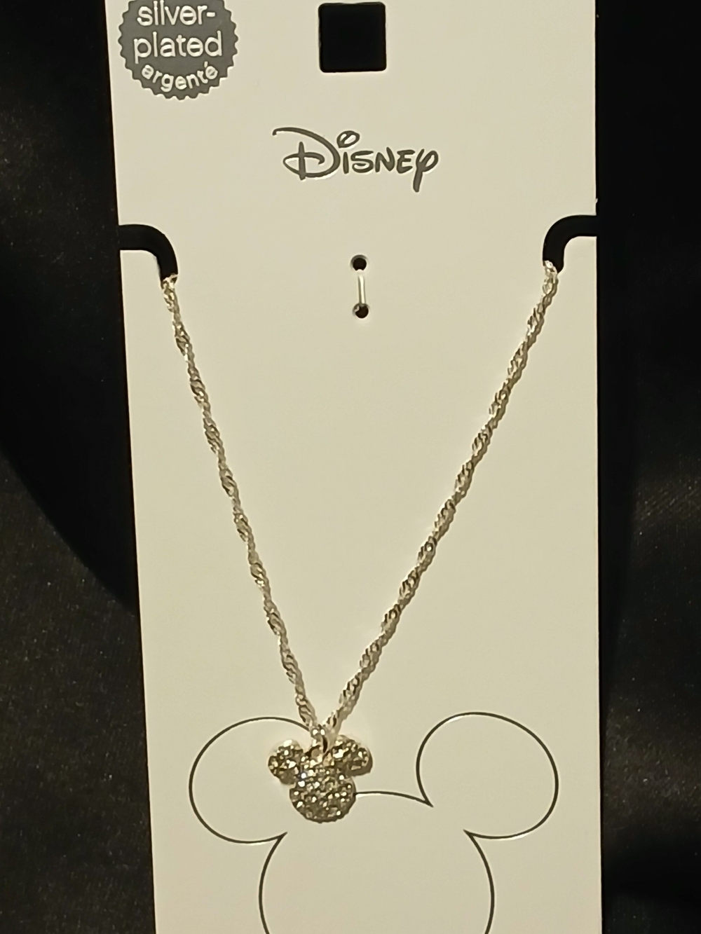 Silver Plated Disney Mickey Mouse Necklace New